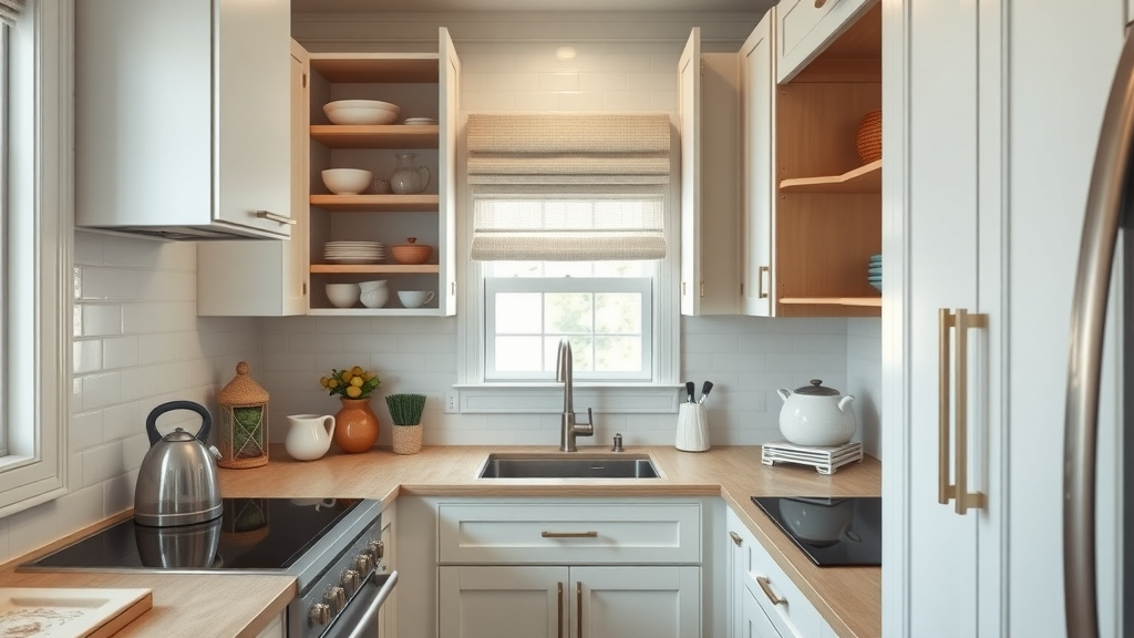 smart storage kitchen cabinets, pull-out shelves vertical cabinets, pawleys island small kitchen remodel