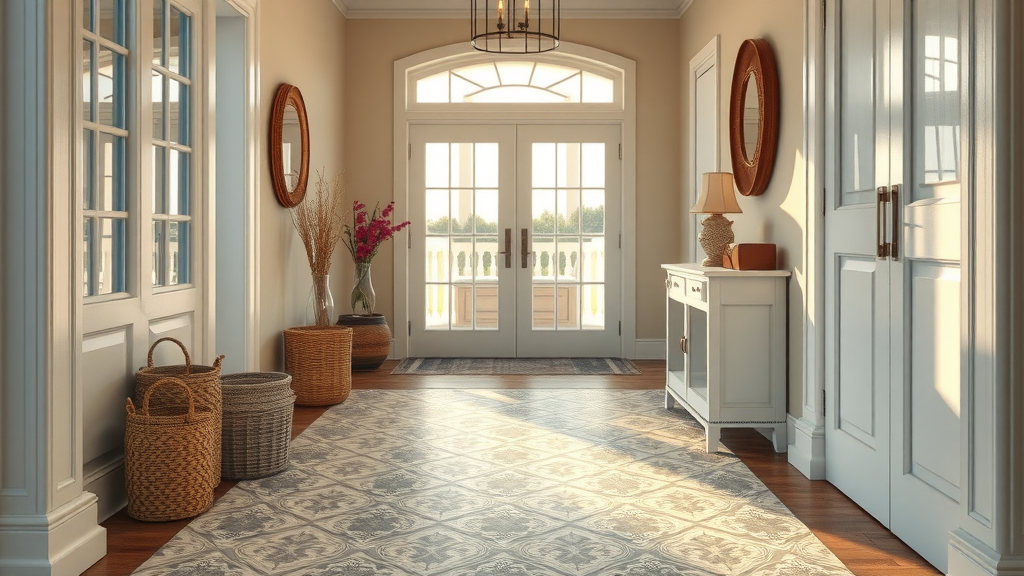 Chic Pawleys Island entryway with modern vinyl flooring, creative flooring patterns, quality flooring, best vinyl flooring installation in pawleys island sc