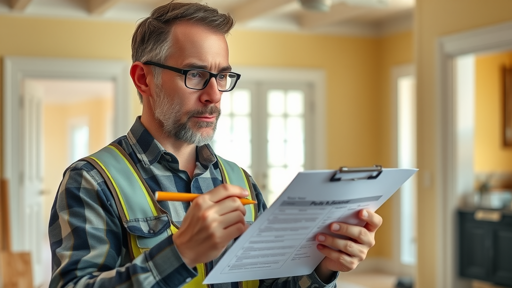 diligent inspector marking repairs with punch list clipboard, Surfside Beach home maintenance, punch list pros