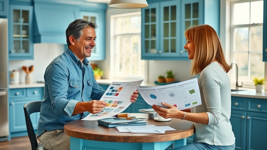 Professional painter giving kitchen consult and free estimate painting in Pawleys Island SC
