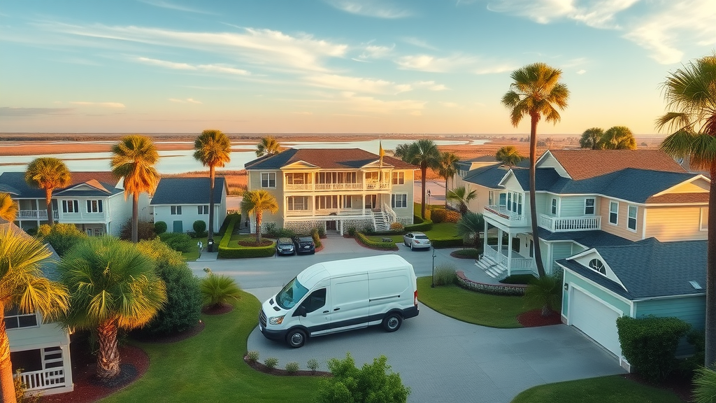 Panoramic view house painting company van Pawleys Island SC Myrtle Beach Murrells Inlet