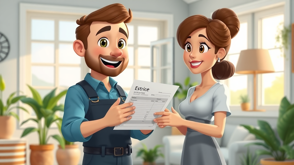 Friendly service provider handing itemized punch list estimate to a homeowner, free estimate punch list services pawleys island sc