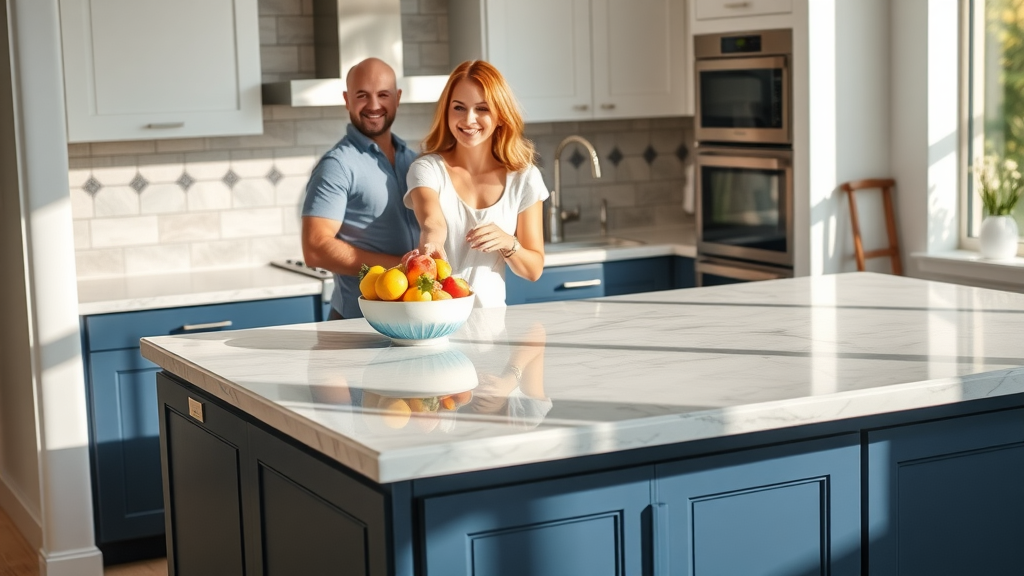 modern quartz countertop upgrade in Surfside Beach SC kitchen remodel