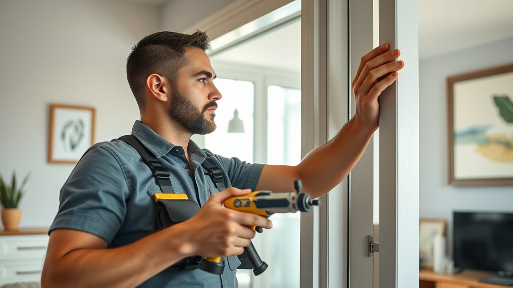 capable handyman delivering efficient home maintenance and punch list services in Surfside Beach SC, fixing door frame