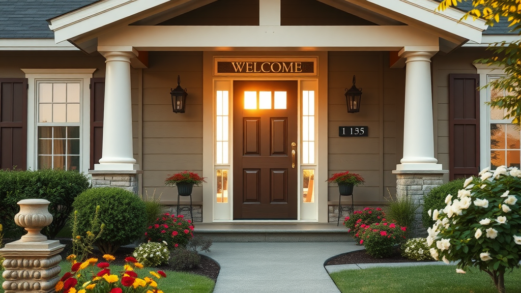 exterior door installation in pawleys island sc welcoming craftsman-style front door photorealistic