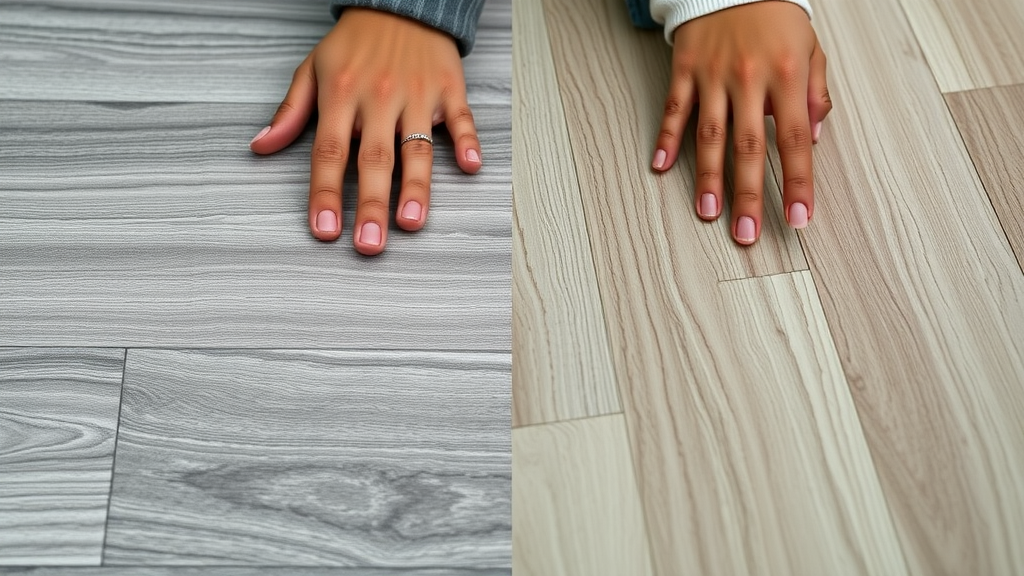 side-by-side comparison of luxury vinyl flooring and laminate floor coverings in Conway SC home
