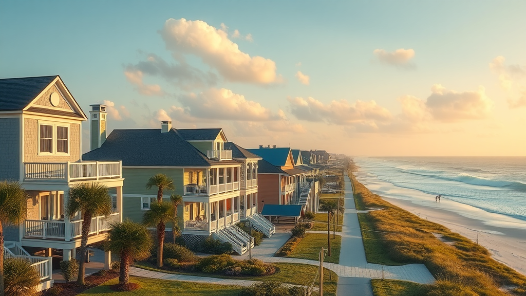 Coastal homes along Pawleys Island and the Grand Strand with welcoming neighborhood, palm trees, beach views, and high attention to detail