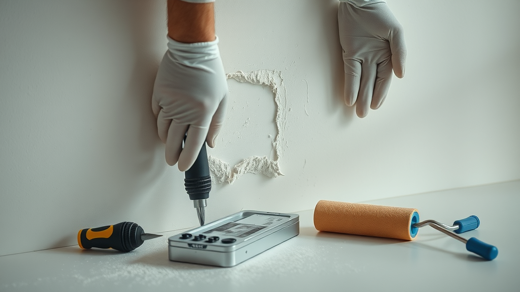 DIY patching of hole in wall, step-by-step drywall repair in Conway SC home