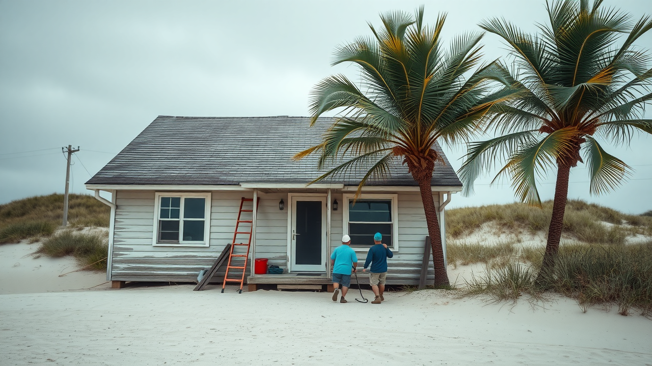 Weathered beach cottage with coastal maintenance upgrades - home repair Surfside Beach SC