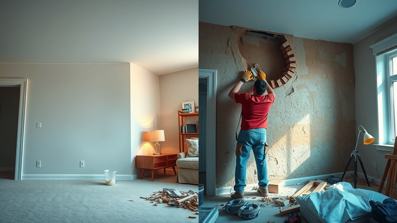 Drywall repair vs wall replacement comparison in a Murrells Inlet SC home