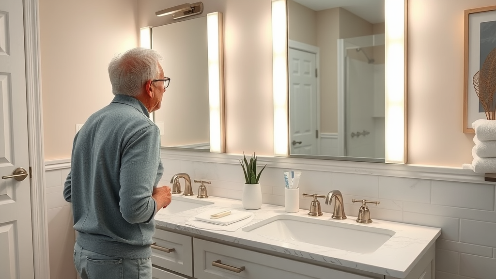 modern bathroom vanity and lighting upgrades in Surfside Beach SC home remodel