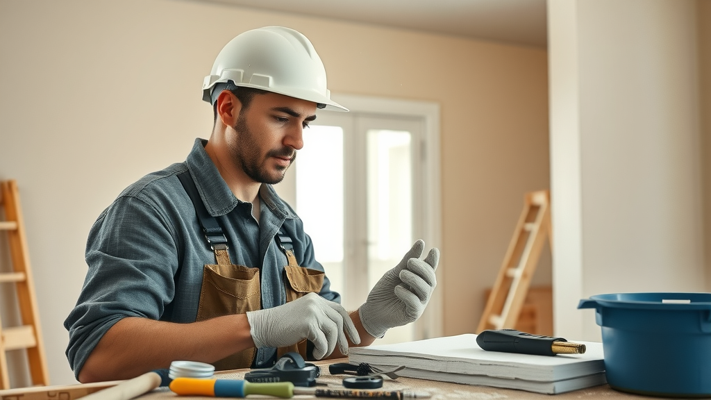 drywall repair in Surfside Beach SC - technician preparing patch with tools for professional results