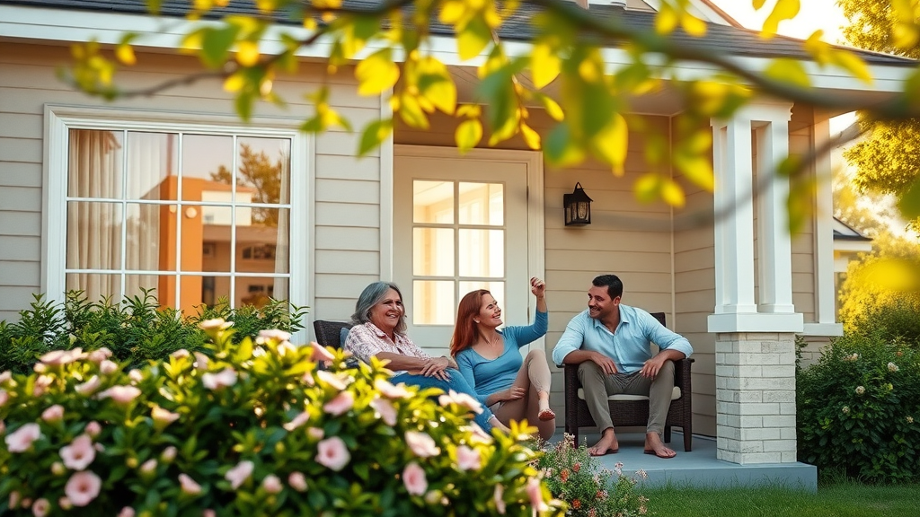 energy efficient window repair in pawleys island sc pristine windows home exterior, sunlight streaming, happy family relaxing indoors, lush yard, flowering bushes, natural daylight